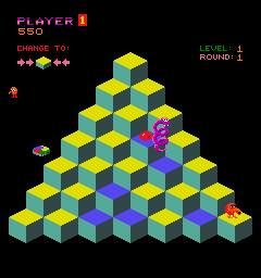 Q*Bert juego arcade de recreativas en formato PORTABLE